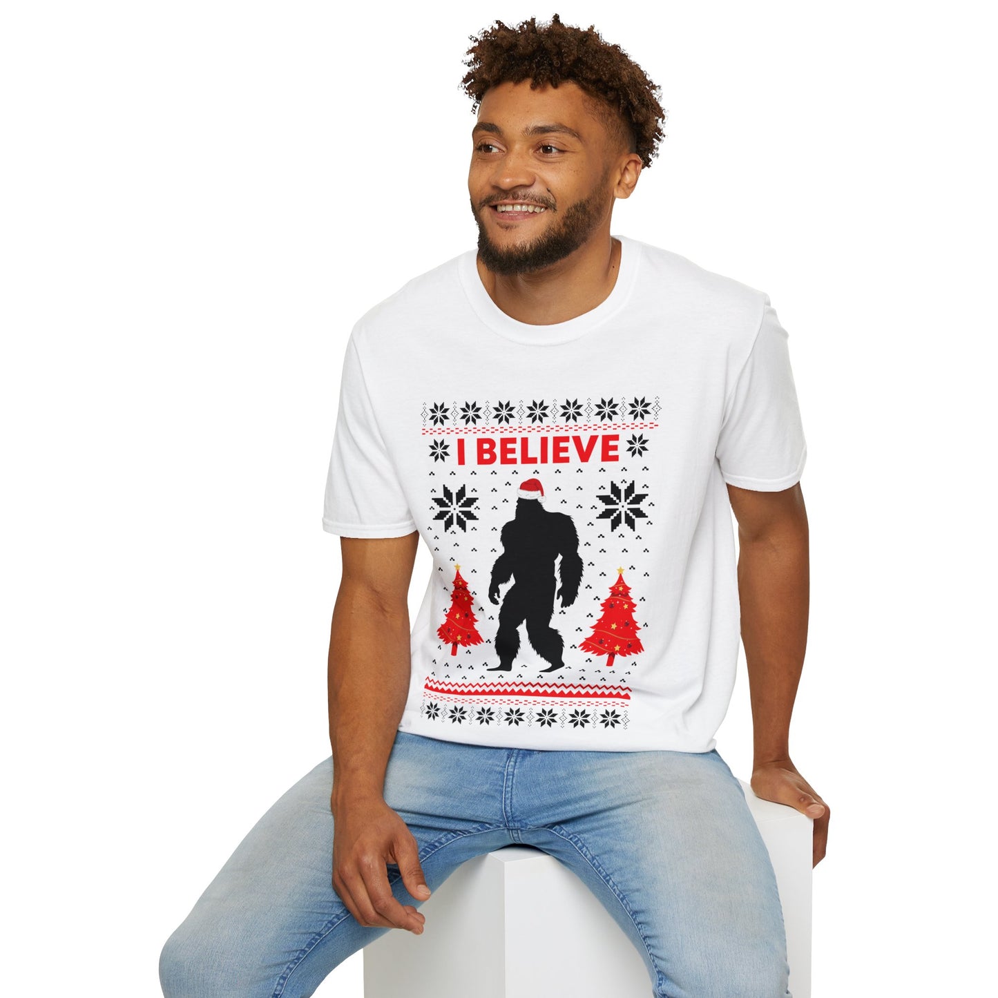 I Believe Sasquatch Big Foot Ugly Funny X-mas Holiday Christmas Jumper T-Shirt