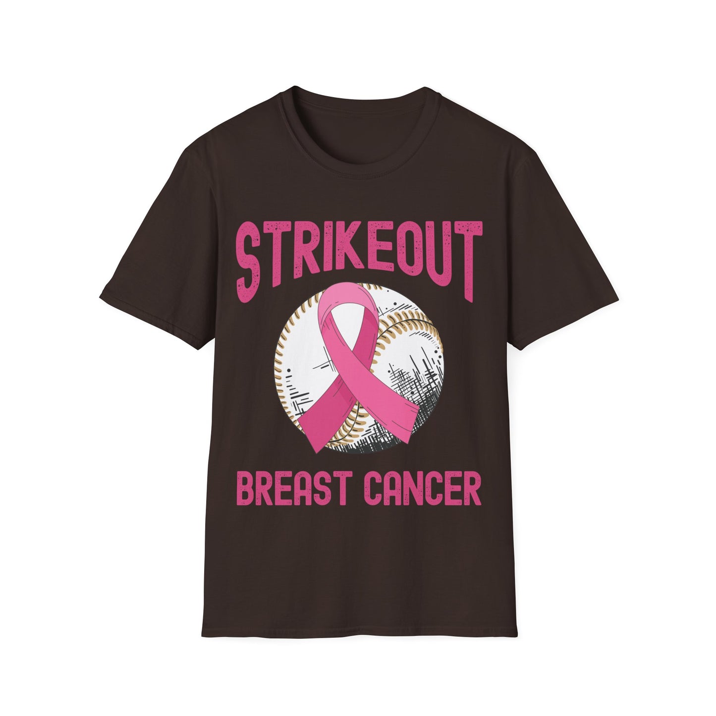 Strike Out Breast Cancer Baseball Fight Awareness T-Shirt Men Women