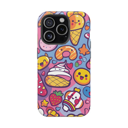 Kawaii Candyland Pattern iPhone 13 14 15 Pro Max Plus Case Compatible with MagSafe Tough Cases Protection, Magnetic Phone Case for iPhone  Classic Series