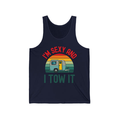 Funny I Am Sexy And I Tow It Retro Camping RV Camper Tank Top For Men Women Travelers