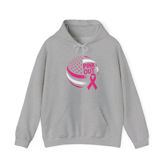 Volley Ball Pink Ribbon Breast Cancer Awearness USA Flag Hoodies For Men Women