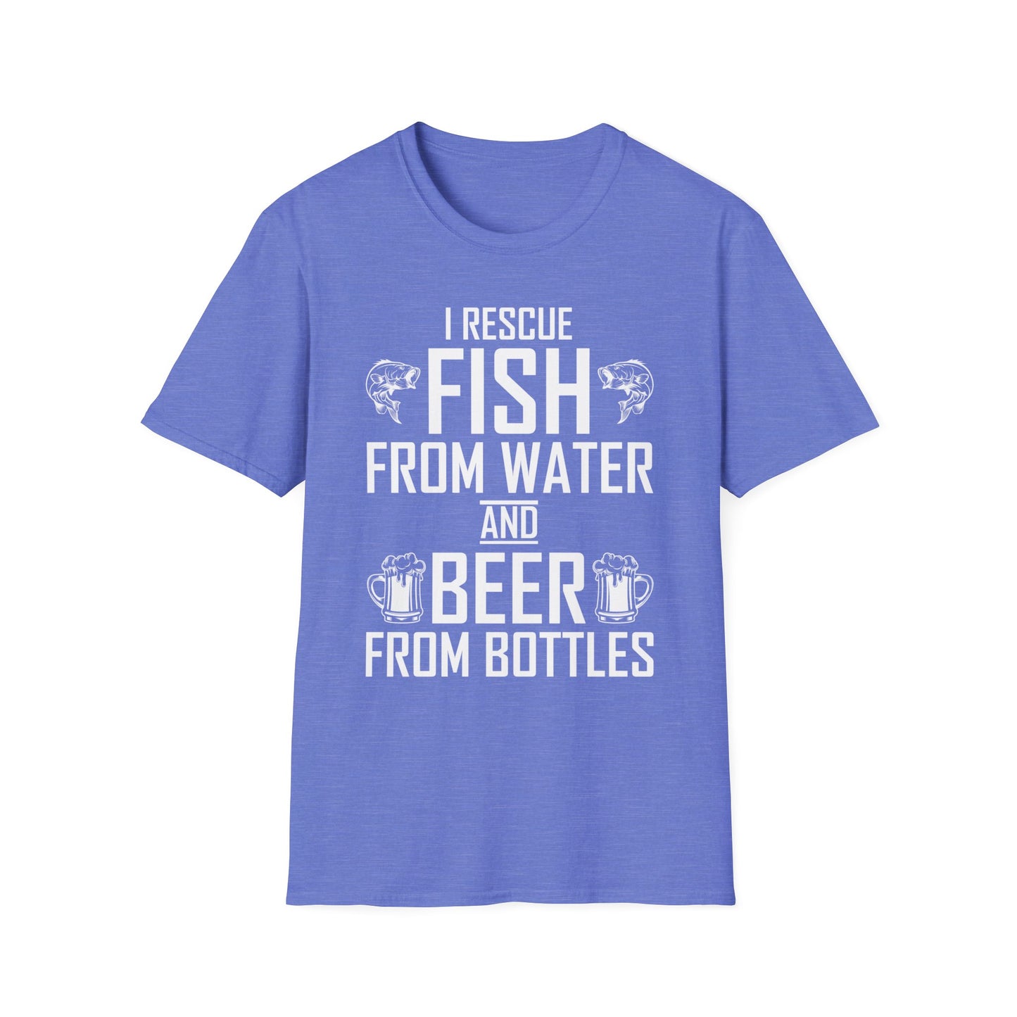 I Rescue Fish from Water and Beer from Bottles Fishing Weekend Fisherman T-Shirt