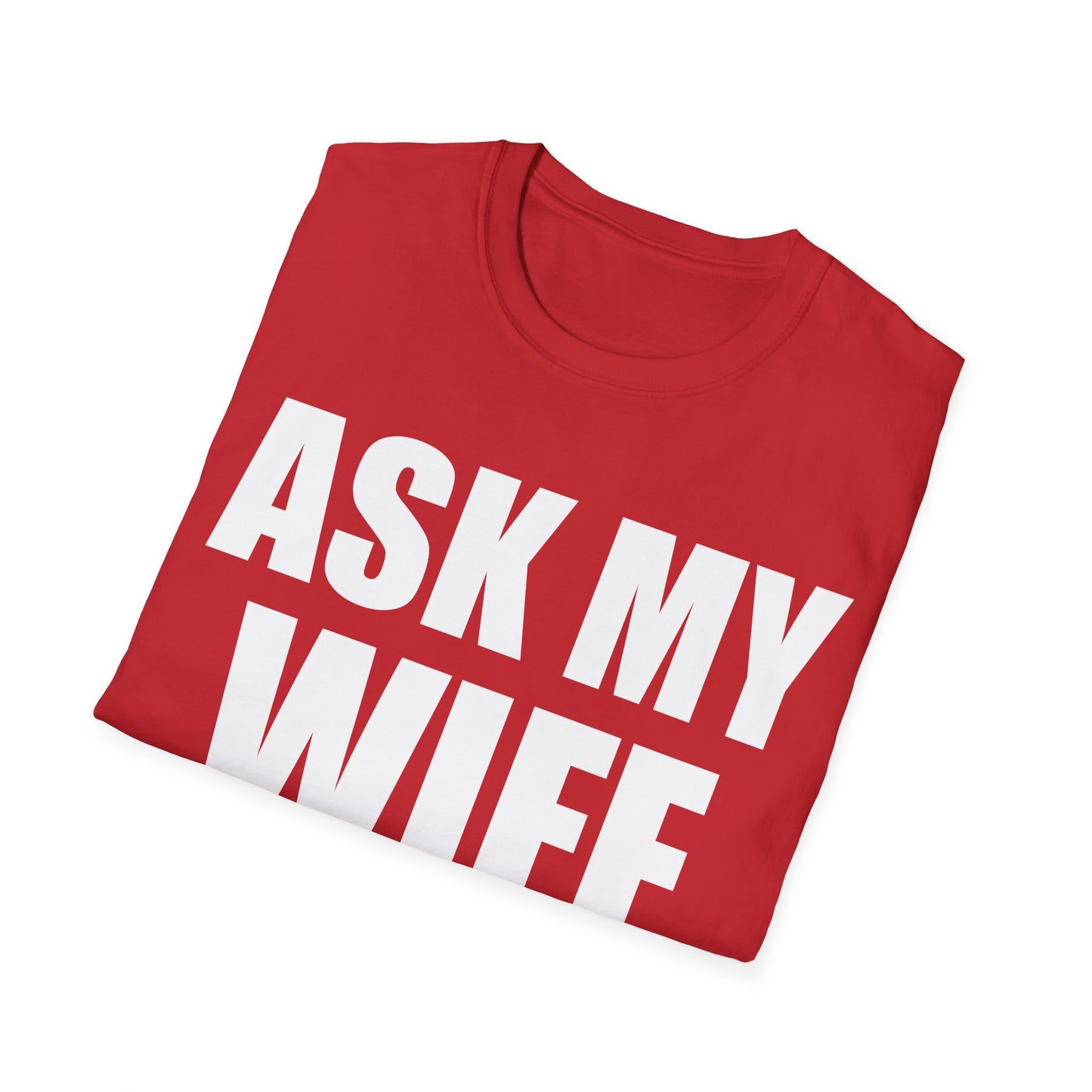 Funny Men's Ask My Wife She Knows Everything Anniversary T-Shirt