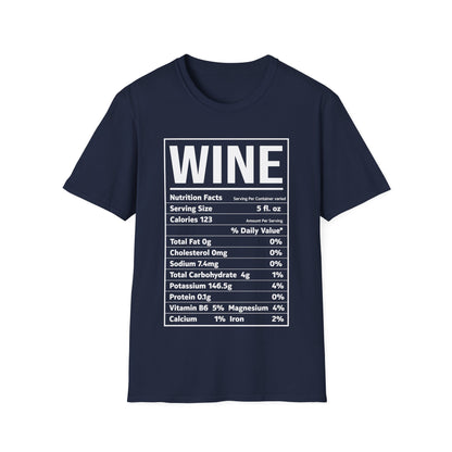 Wine Nutrition Facts Funny Family Matching Thanksgiving Christmas Drinking T-Shirt For Men Women