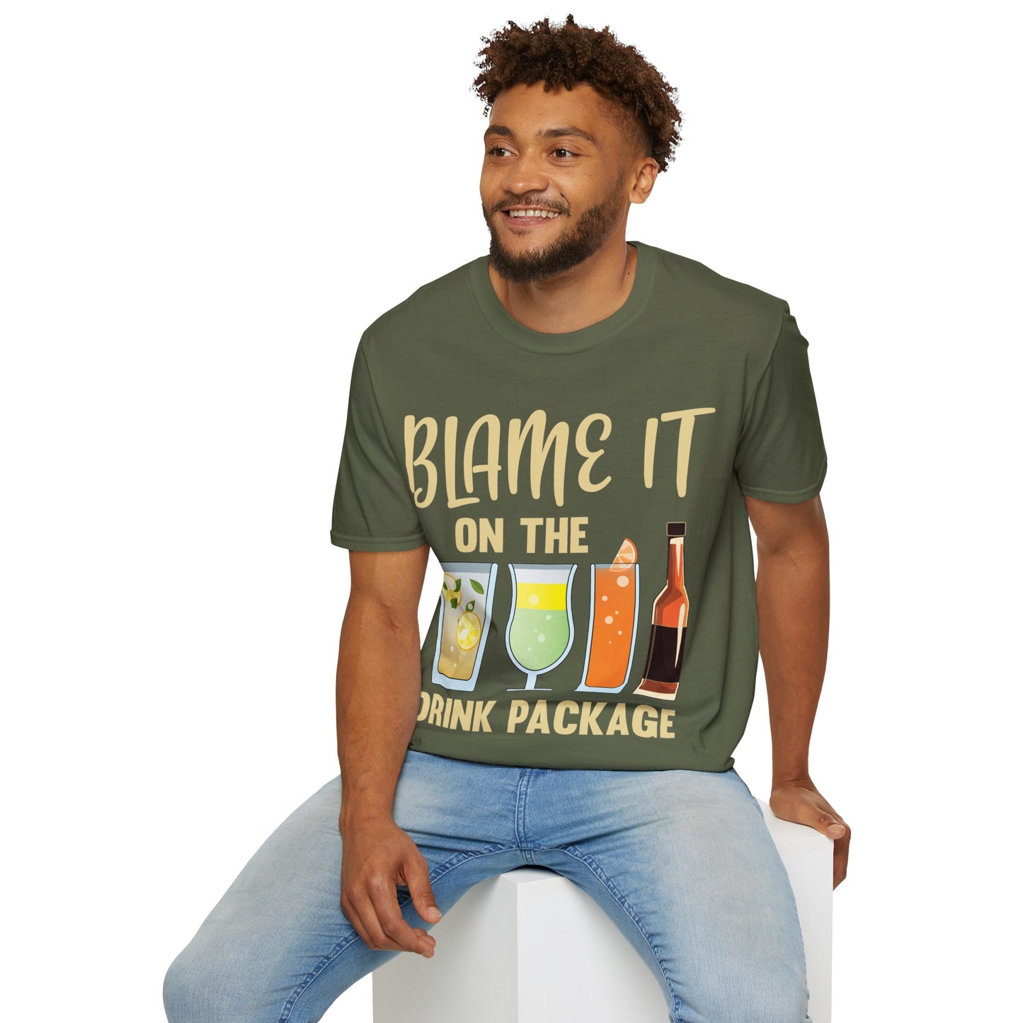 Blame It On The Drink Package Funny Cruise T-Shirt For Men Women T-Shirt