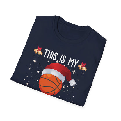 Funny This Is My Christmas Pajama Shirt Basketball Xmas Christmas T-Shirt Men Women