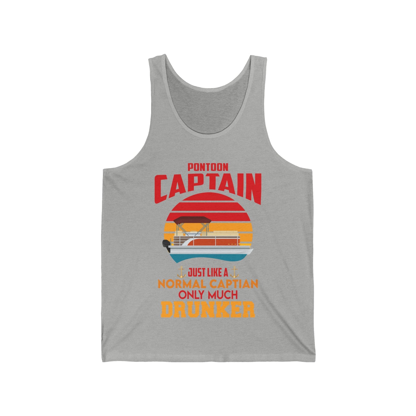 Funny Pontoon Captain Boat Lake Boating Beer Party Gift for Dad Tank Tops For Men Women