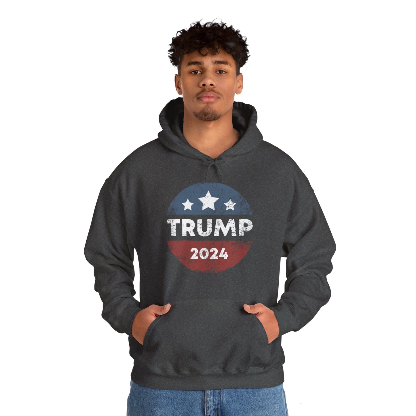 Trump 2024 Retro Campaign Button Re Elect President Trump Hoodie For Men Women Hoodie