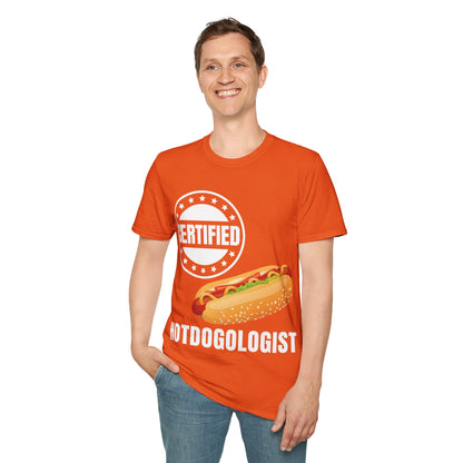 Certified Hotdogologist Hotdog Cool Sausage Hot Dog Lover T-Shirt For Men Women T-Shirt