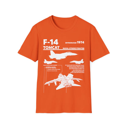 F-14 Tomcat Navy Fighter Jet Diagram Enthusiast T-Shirt For Men Women T-Shirt