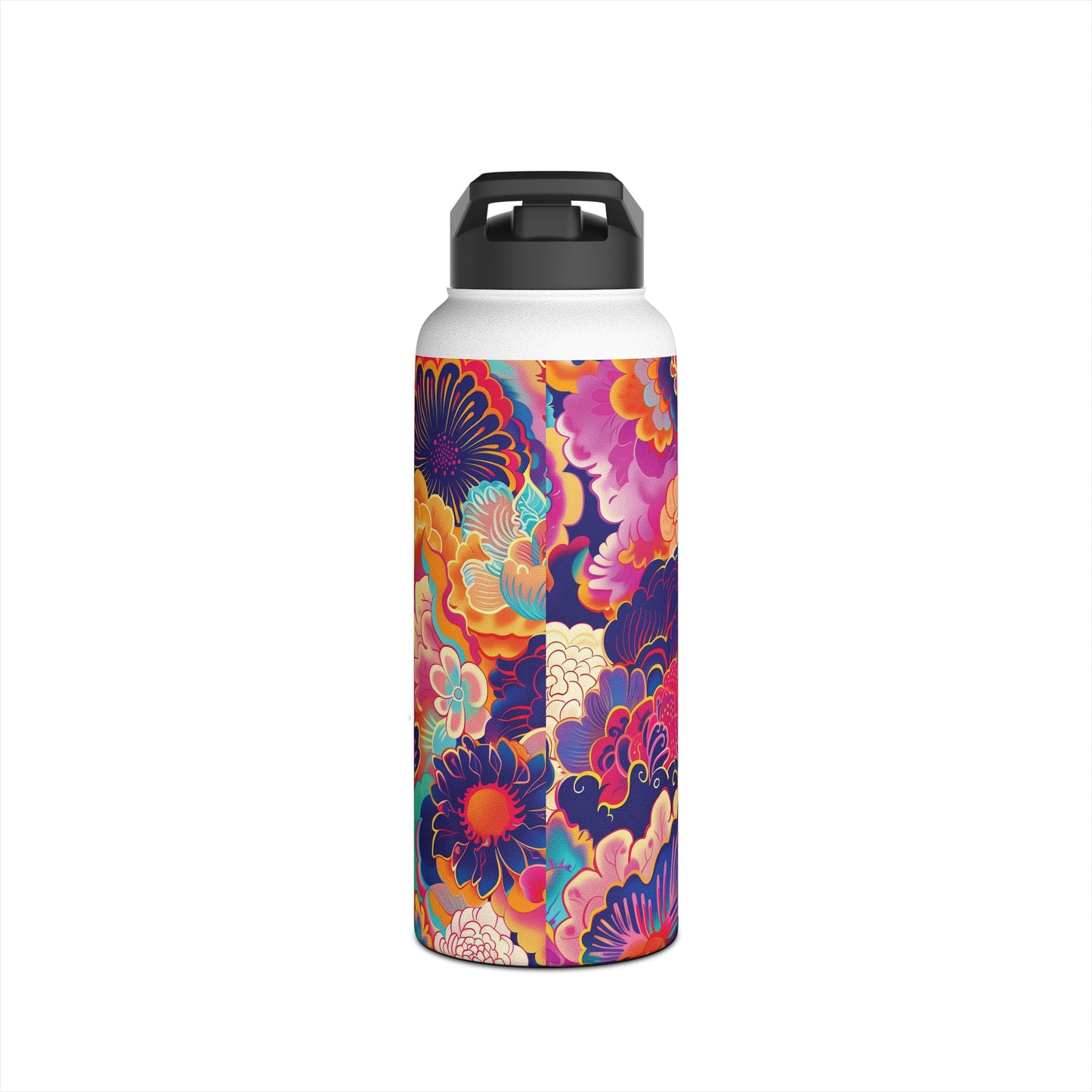 Manga Pattern Stainless Steel Water Bottle with Twist-on Lid and Double-Wall Vacuum Insulation