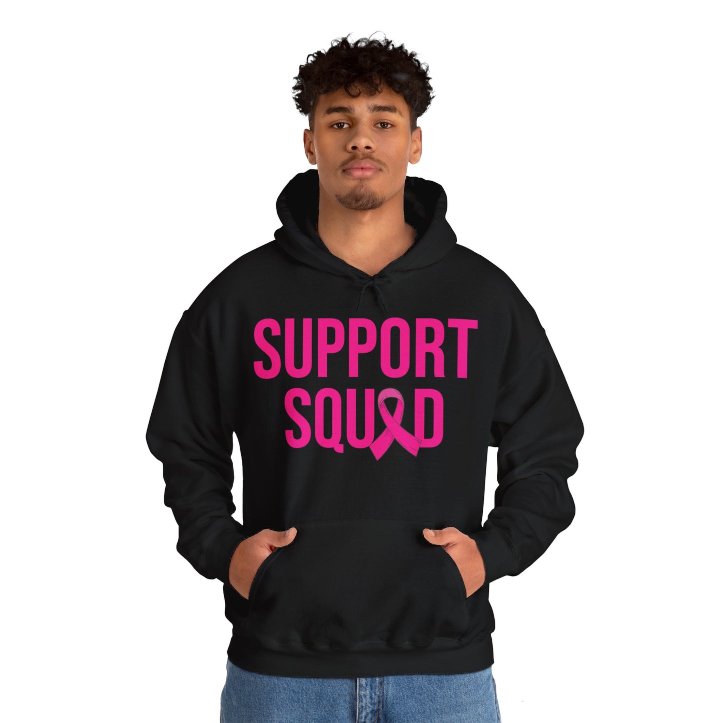 Support Squad Breast Cancer Warrior Awareness October Pink Hoodie