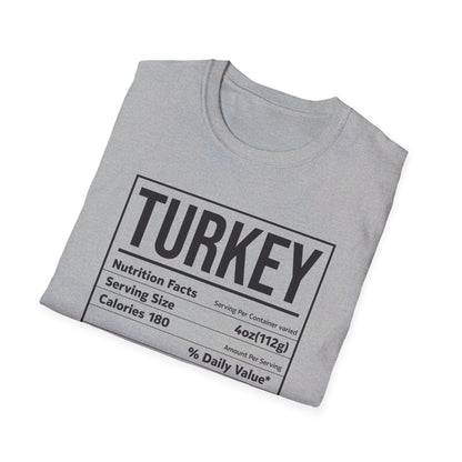 Turkey Nutrition Facts Funny Family Matching Thanksgiving Christmas T-Shirt For Men Women