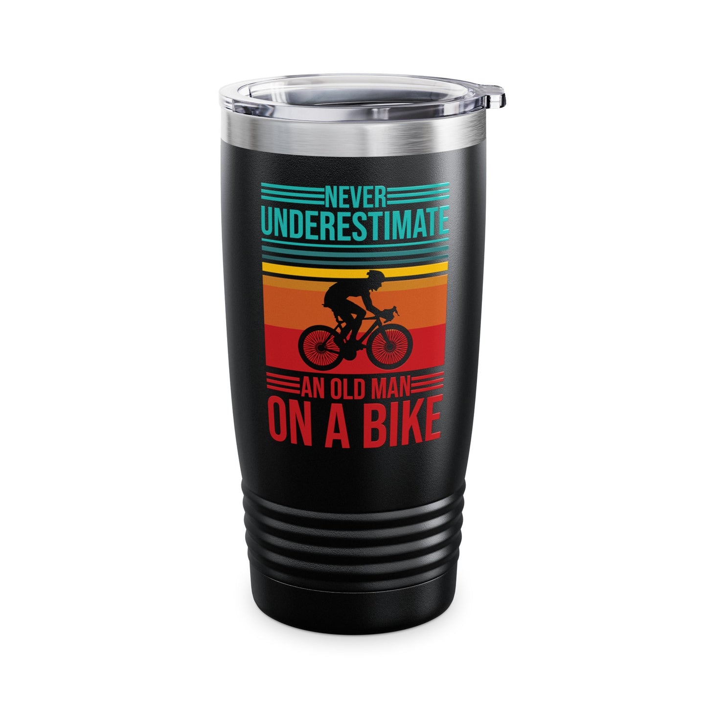 Men's Never Underestimate An Old Man On A Bike Grandpa Grandfather Tumbler For Men Women