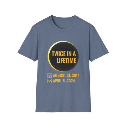 Solar Eclipse Shirt Twice in Lifetime 2024 Funny Solar Eclipse Shirt for Men Women