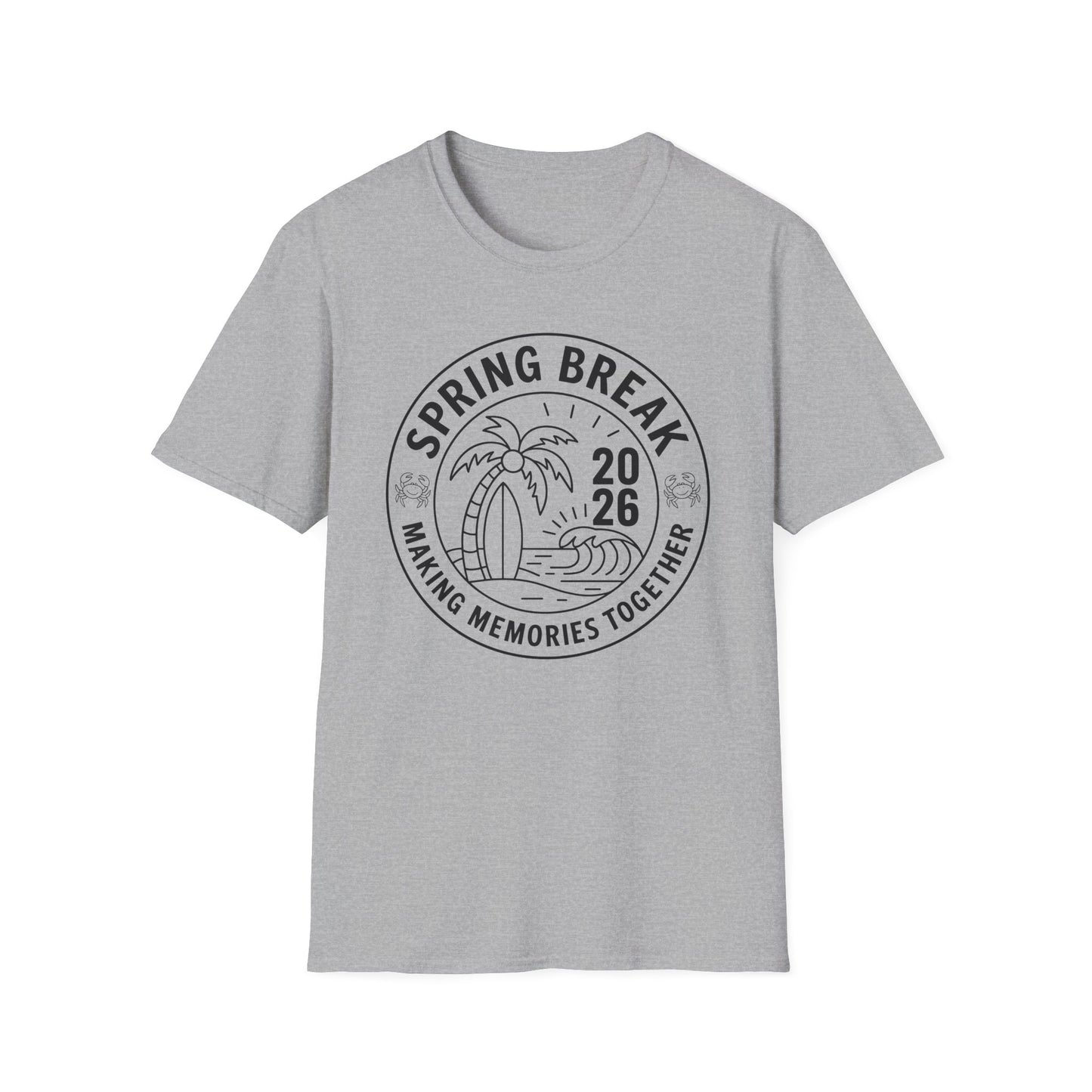 Funny Spring Break Squad Crew Vintage 2026 Beach Palm Family Trip T-Shirt