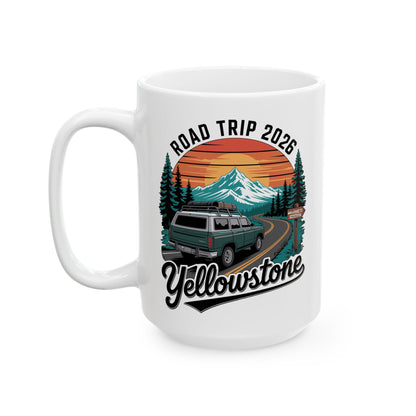 Yellowstone Road Trip 2026 Family National Park Coffee Mug For Men Womens