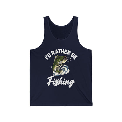 I'd Rather Be Fishing Fisherman Fathers Day Tank Tops For Men Women