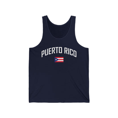 Puerto Rico Flag Retro Text with Flag Tank Top For Men Women