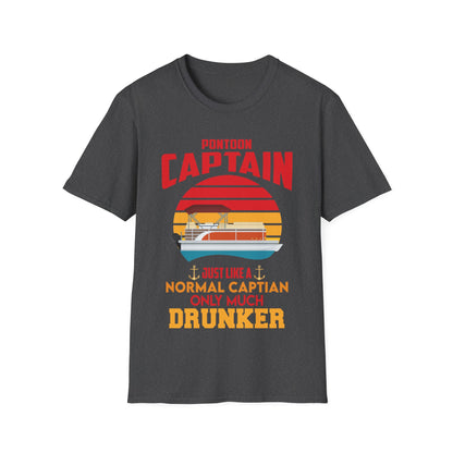 Funny Pontoon Captain Boat Lake Boating Beer Party Gift for Dad T-Shirt