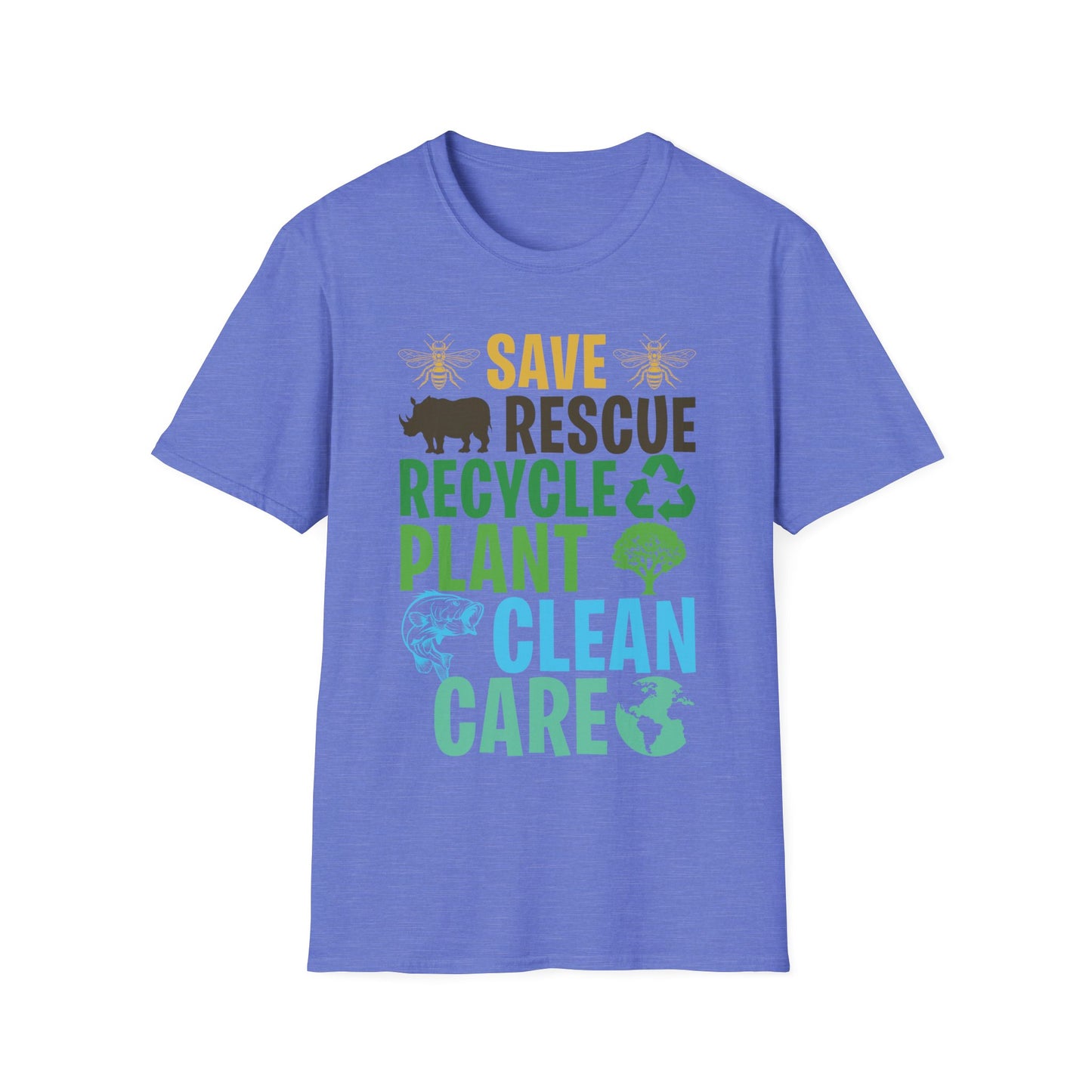 Save Bees Rescue Animals Recycle Plastic Care Earth Day T-Shirt