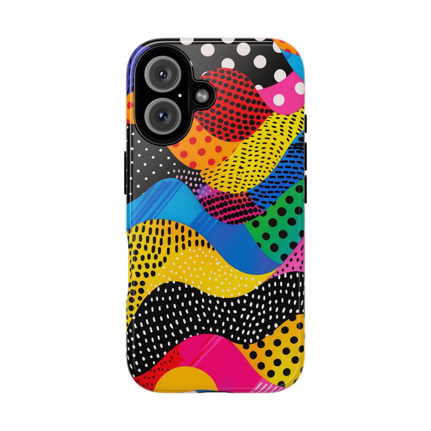 Pop Art Punch Vibrant Pattern iPhone 16 Pro Max Plus Case Wireless Charging Compatible Tough Cases Protection, Magnetic Phone Case for iPhone Classic Series