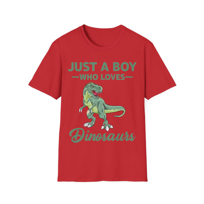 Just a Boy Who Loves Dinosaurs T-rex Schoolboys Paleontologist T-Shirt