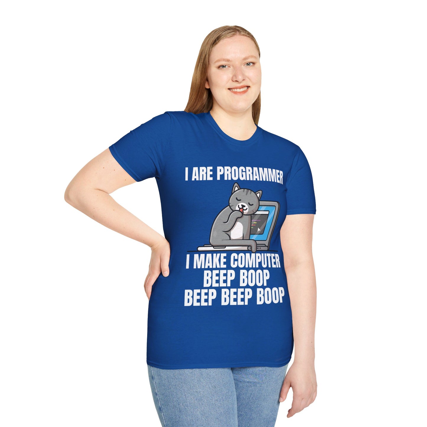 Funny I Are Programmer I Make Computer Beep Boop Cute Cat T-Shirt For Men Women T-Shirt