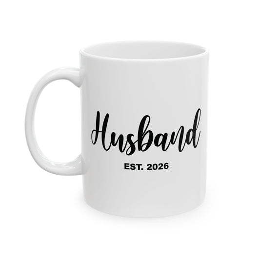 Husband Est 2026 Married Hubby Honeymoon Couple Wedding Coffee Mug For Men