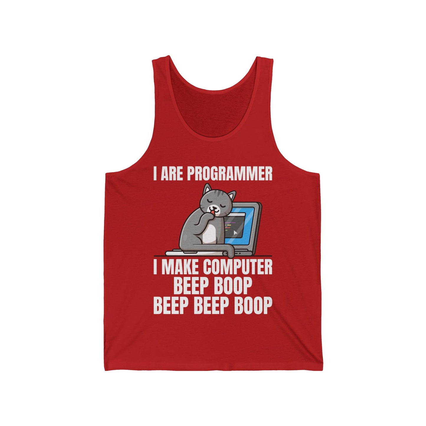 Funny I Are Programmer I Make Computer Beep Boop Cute Cat Tank Top For Men Women Tank Top