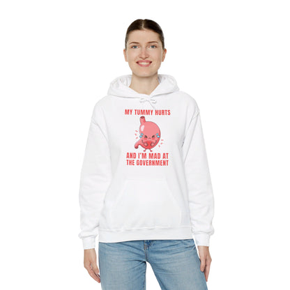 Funny My Tummy Hurts And I'm MAD At The Government Meme Sarcastic Hoodie