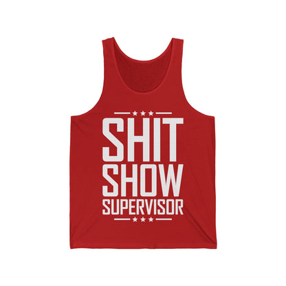 Shit Show Supervisor Retro Funny Sarcastic Adult Humor Tank Top for Men Women