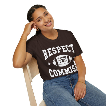 Funny Respect The Commish Fantasy Football Champ Top Best Ever Commish T-Shirt Men Women