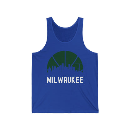 Milwaukee Skyline Wisconsin Cityscape Basketball B-Ball Retro Tank Top For Men Women