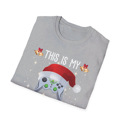 Funny This Is My Christmas Pajama Santa Hat Gamer Video Game Gaming T-Shirt