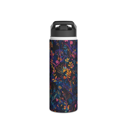 Mystical Forest Pattern Stainless Steel Water Bottle with Twist-on Lid and Double-Wall Vacuum Insulation