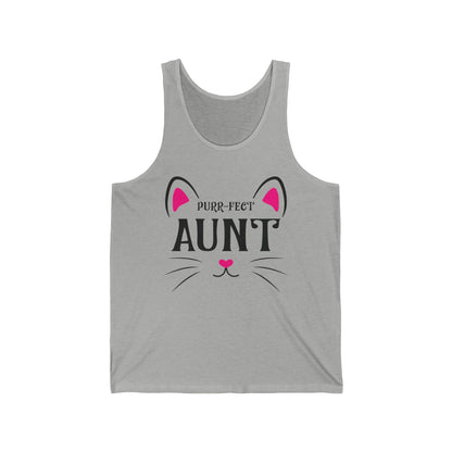 PURR-FECT Aunt Funny Cat Lover Cute Funny Kitten Tank Top Gift For Men Women Tank Top