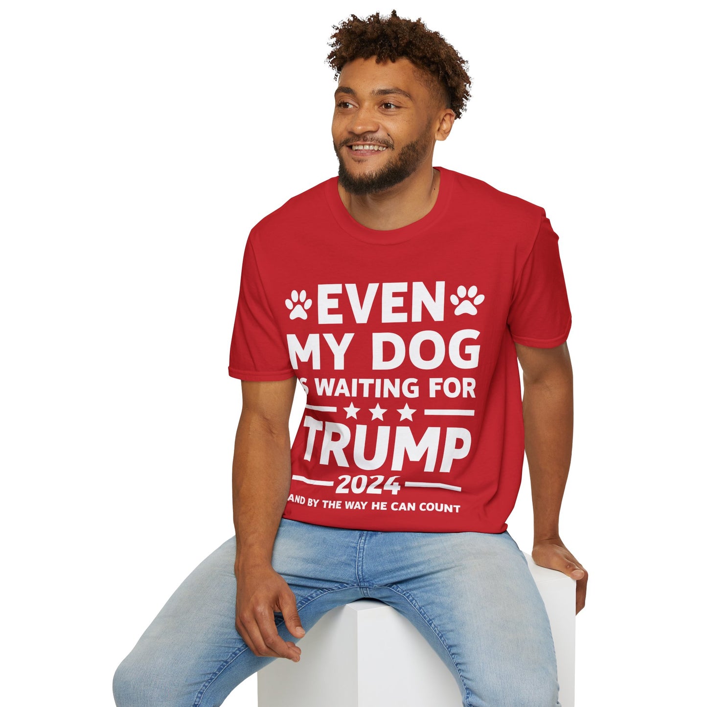 Even My Dog Is Waiting For Trump 2024 Funny President T-Shirt For Men Women