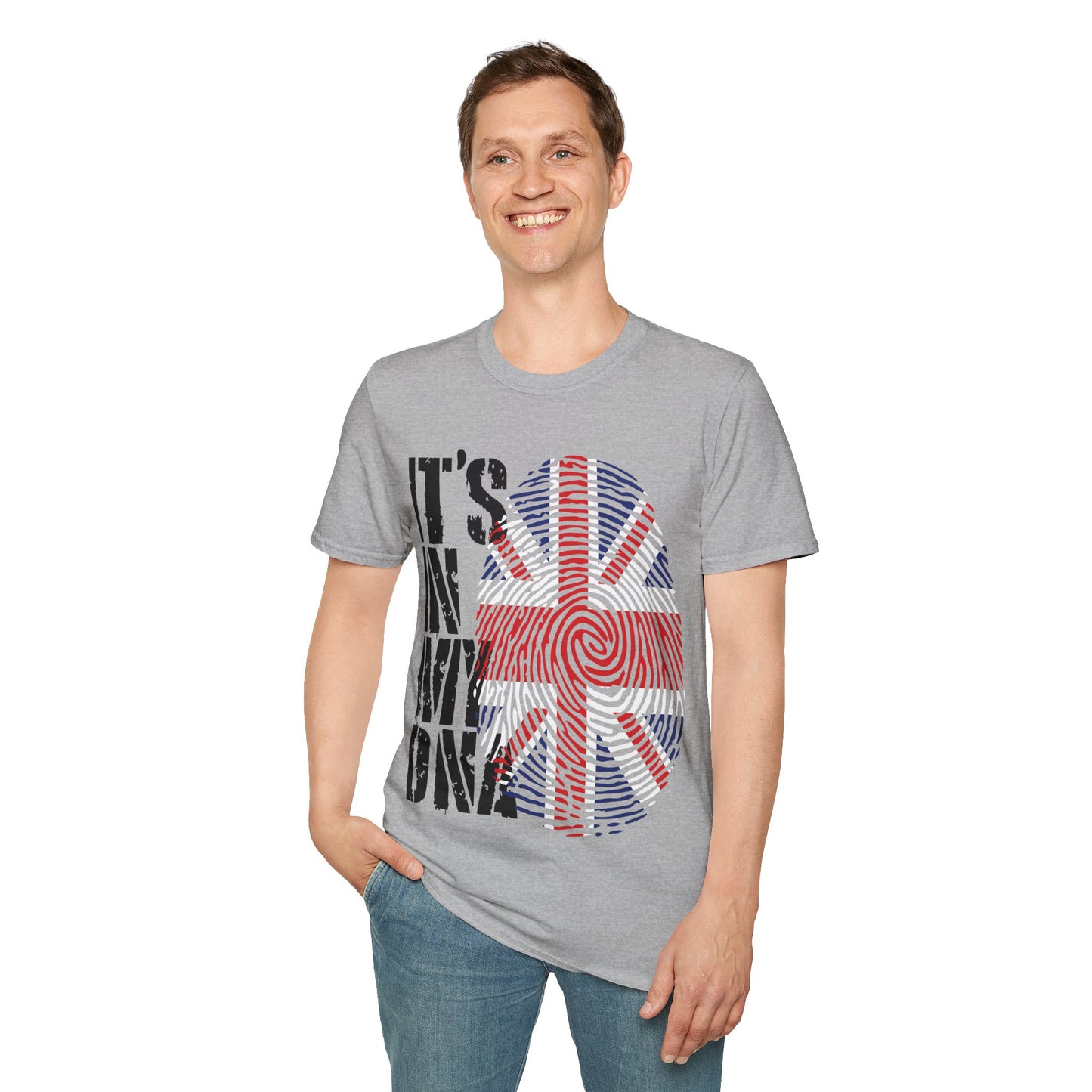 Funny Its In My DNA British Flag England UK Britain Union Jack T-Shirt For Men Women T-Shirt