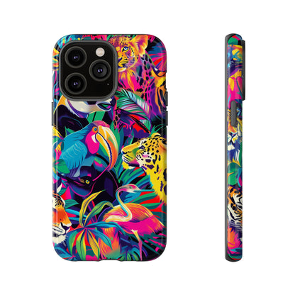 Animal Collage Pattern iPhone 13 14 15 16 Pro Max Plus Case Wireless Charging Compatible Tough Cases Protection, Magnetic Phone Case for iPhone Classic Series