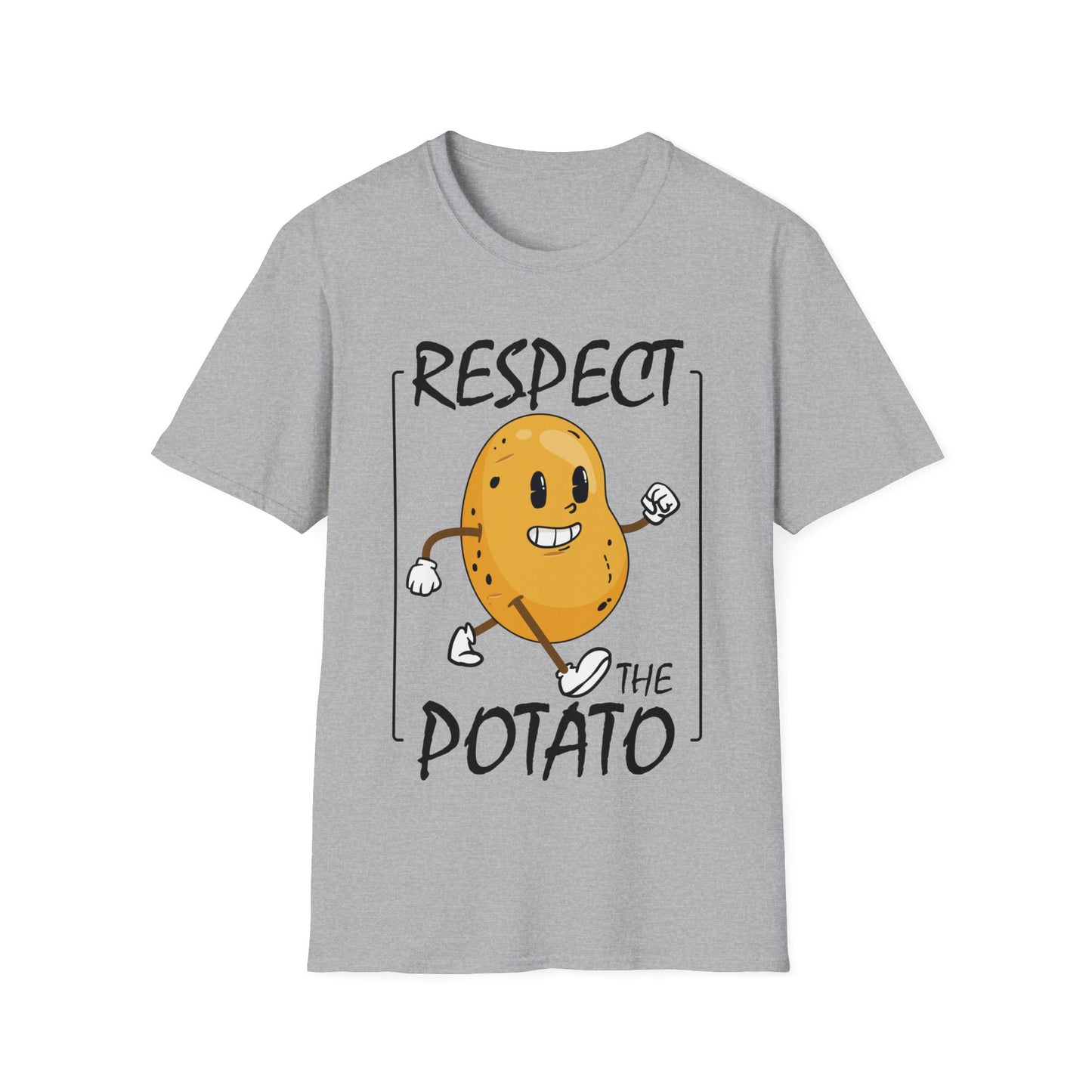 Funny Respect The Potato Gift Men Cute Root Vegetable Lovers Vegan T-Shirt For Men Women T-Shirt