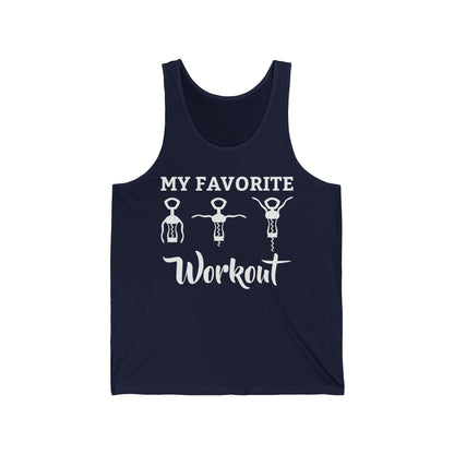 Funny My Favorite Workout Wine Lover Shirt Womens Exercise Tank Tops