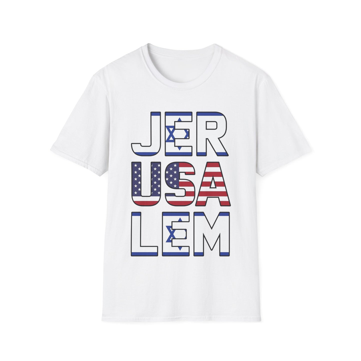 Jerusalem City Usa Israel Flag Jewish Support Jerusalem T-Shirt For Men Women T-Shirt