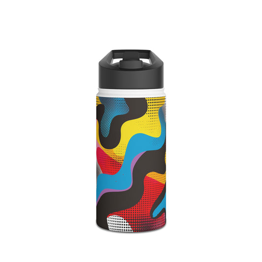 Pop Art Punch Pattern Stainless Steel Water Bottle with Twist-on Lid and Double-Wall Vacuum Insulation