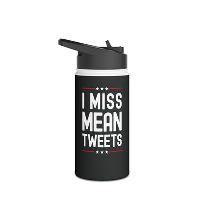 Funny I Miss Mean Tweets Trump 2024 Fathers Day Water Bottle Men Women