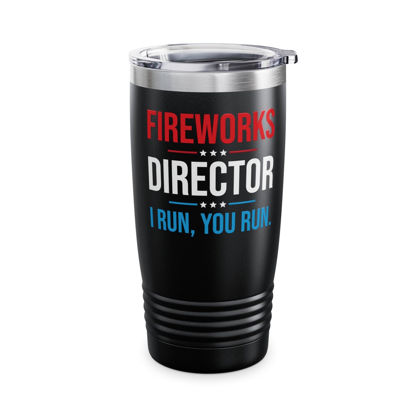 Funny Fireworks Director I Run You Run 4th Of July Retro Tumbler For Men Women