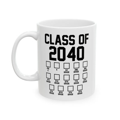 Class of 2040 Grow with Me Checklist Pre-k to 12th Grade Coffee Mug