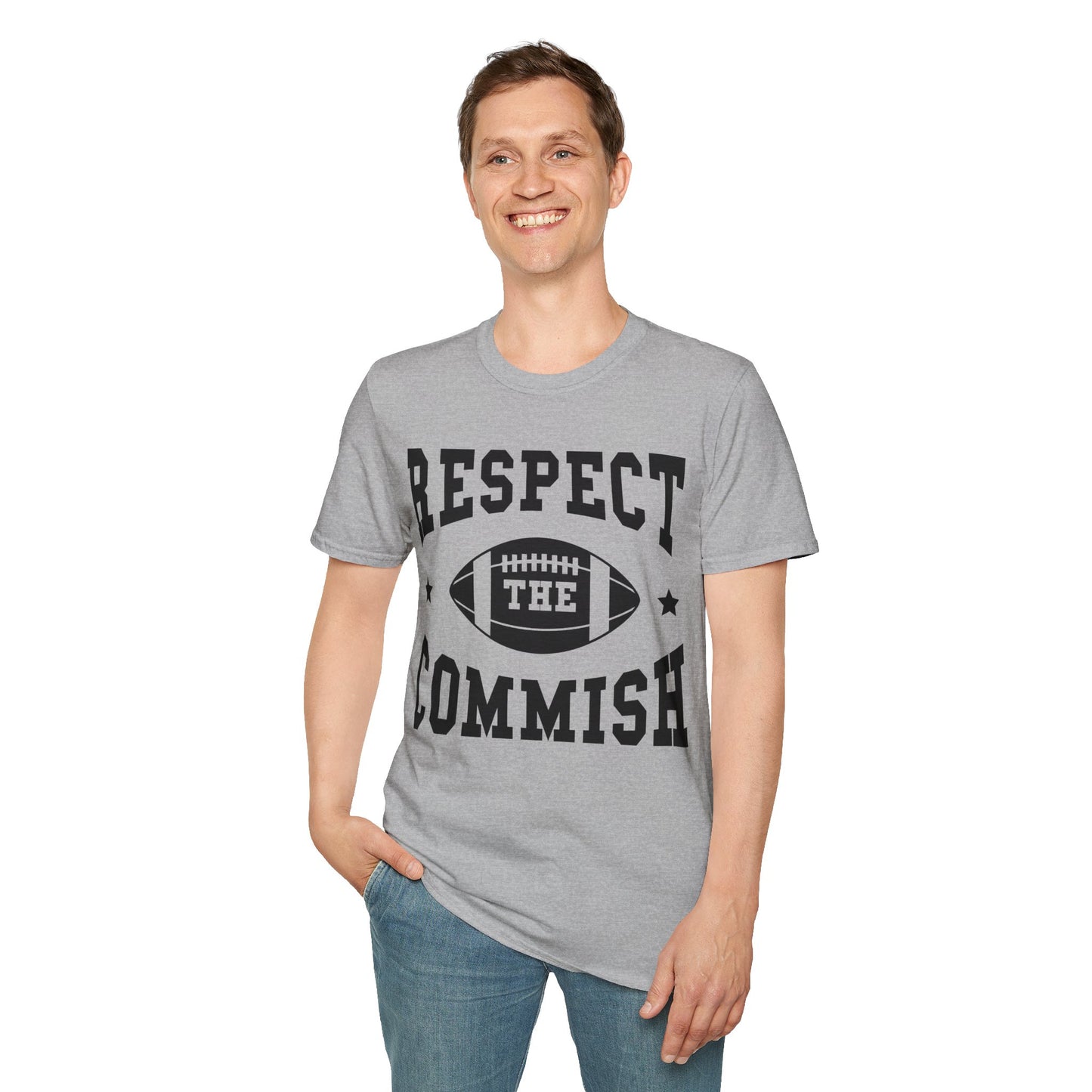 Funny Respect The Commish Fantasy Football Champ Top Best Ever Commish T-Shirt Men Women