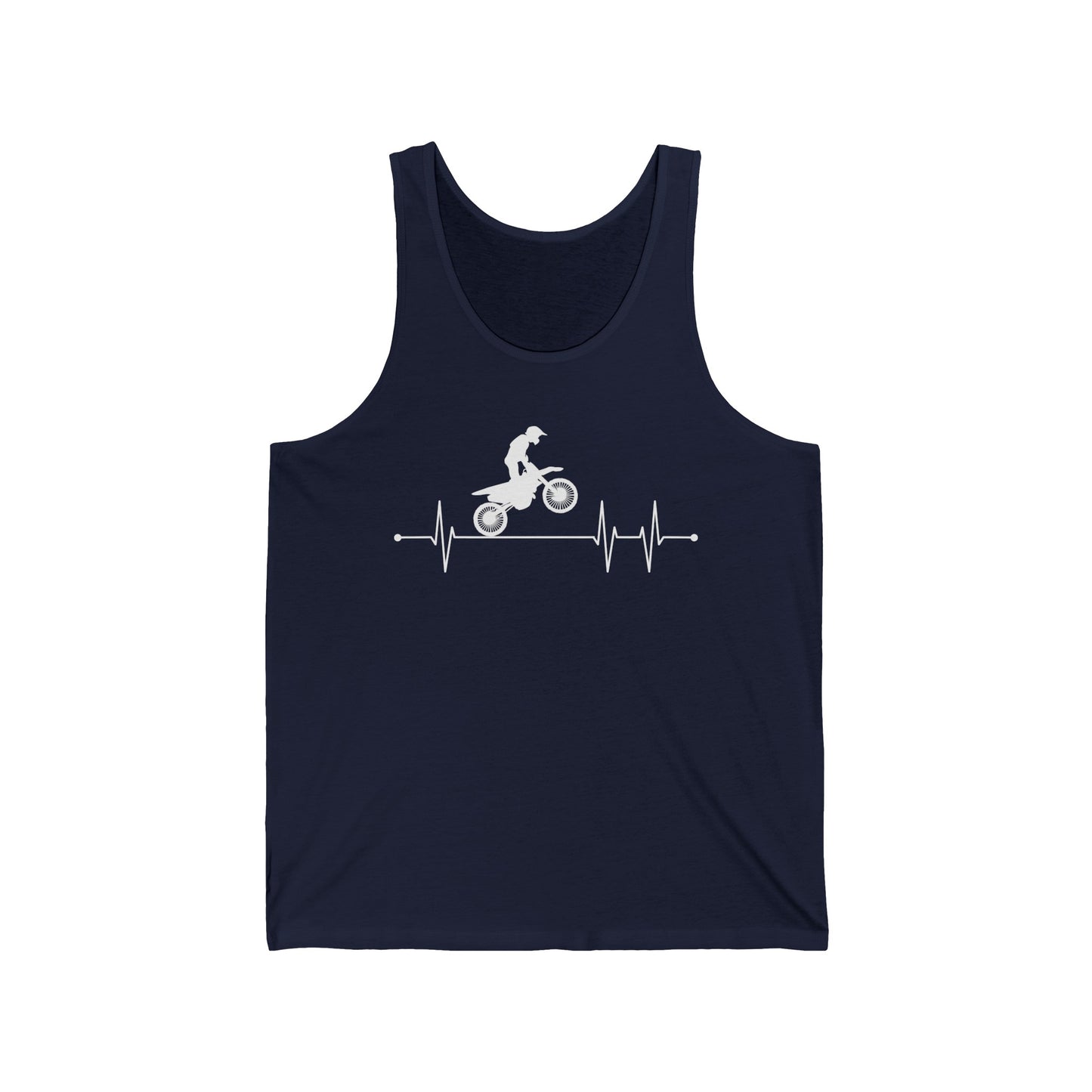 Funny Dirt Bike Heartbeat Dirtbike Motocross Biker Tank Top For Men