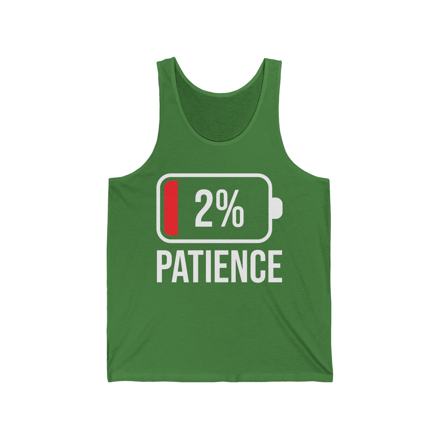 Patience 2% Battery Low Funny Waiting Tank Tops For Men Women